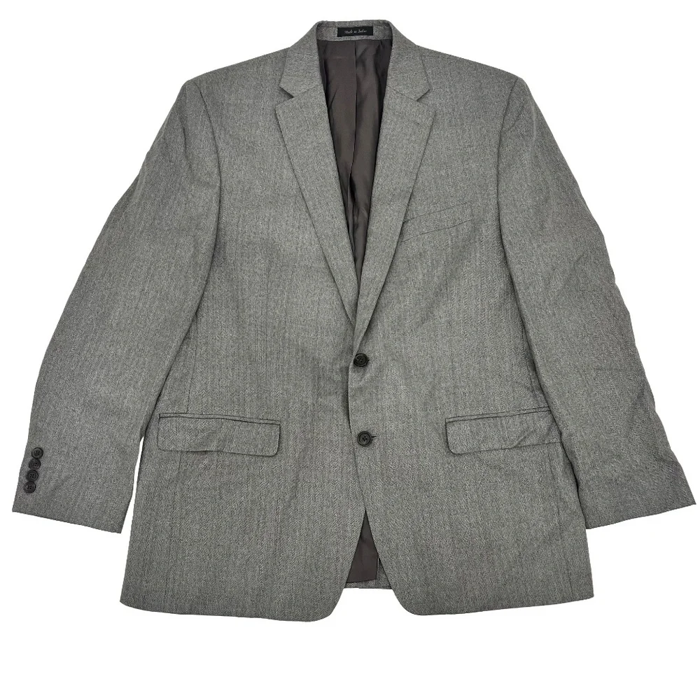 Lauren Ralph Lauren Mens 44 Sport Coat Single Breasted Gray 2-Button Notch Lapel